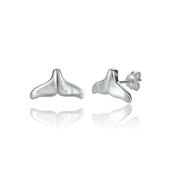 マザーオブパールホエールテールピアス 【4-4721】