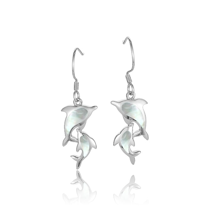 マザーオブパールツインイルカピアス 【4-4752】