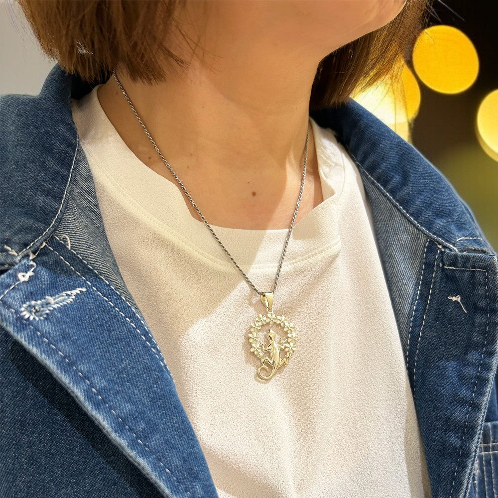 プルメリアサークルゲッコーペンダント 【2-3993】