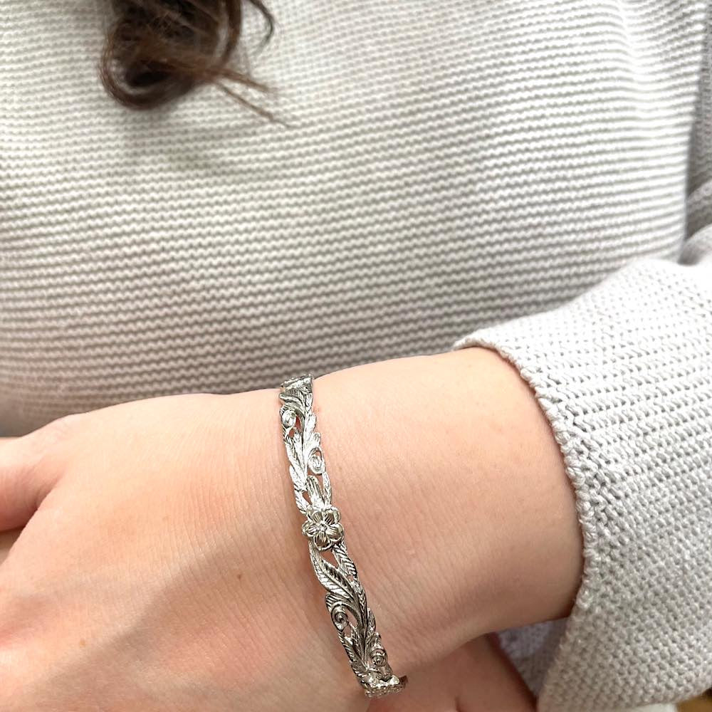 8mm 透かしスクロール&プルメリア 【5-1545】