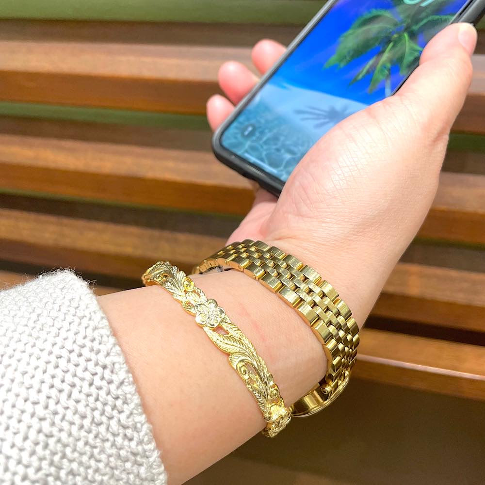 8mm 透かしスクロール&プルメリア 【5-1545】