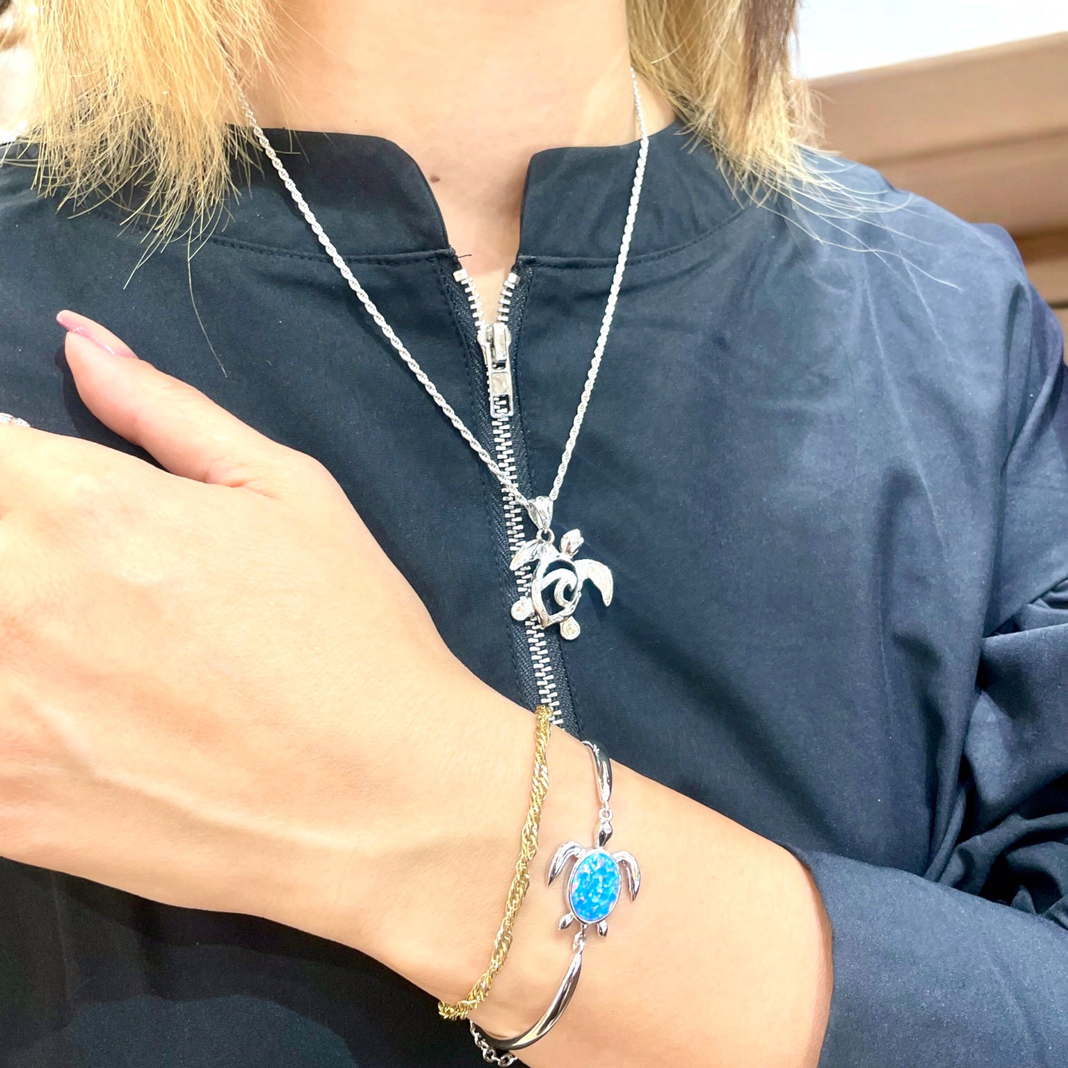 パープルオパールホヌブレスレット 【5-1750】