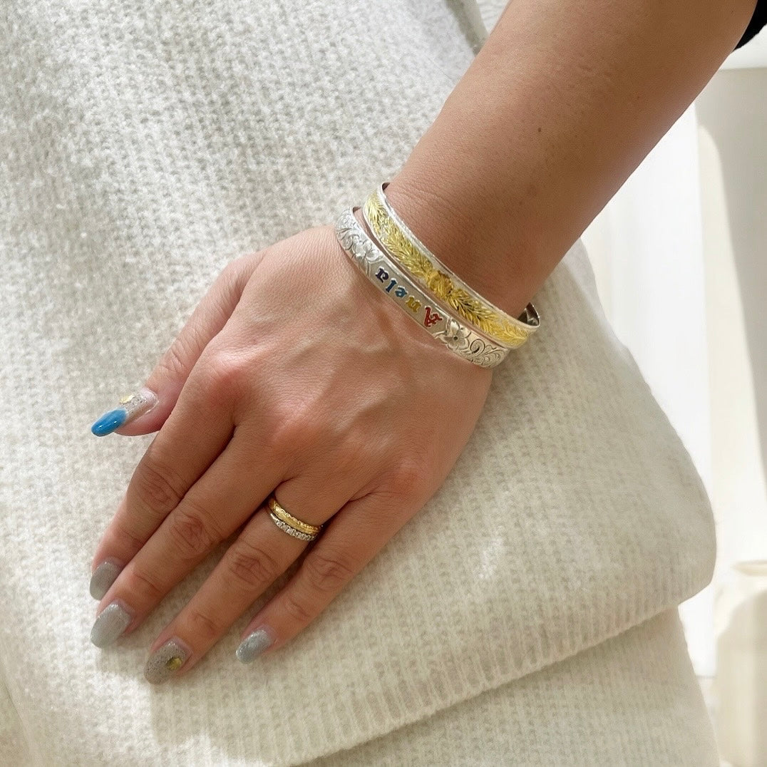 ハイビスカス&マイレリーフバングル 【5-1767】