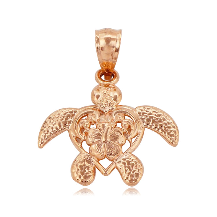 K14 ホヌハイビスカスペンダント 【7-0652】