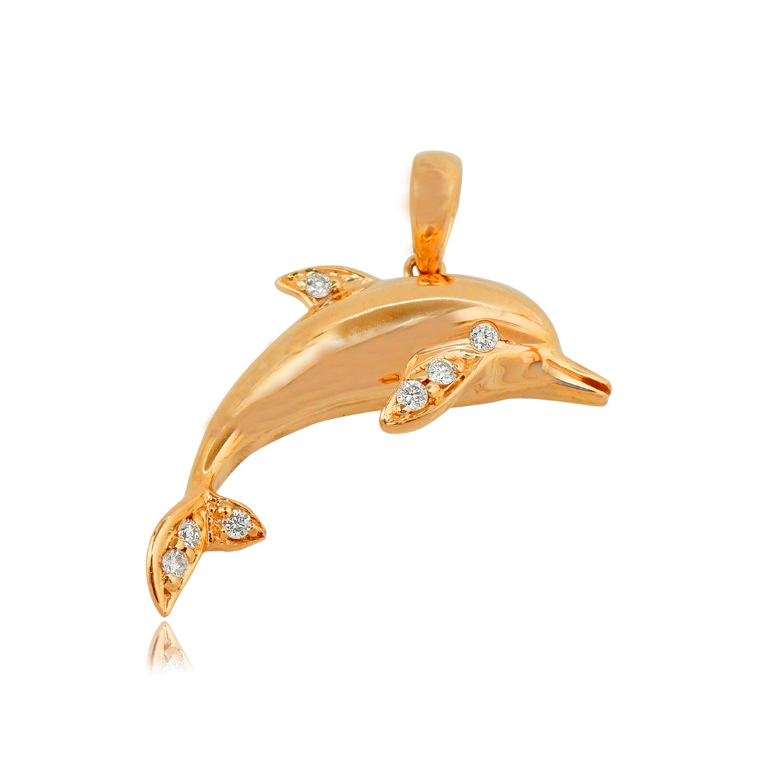 K14 イルカダイヤペンダント 【7-1895】