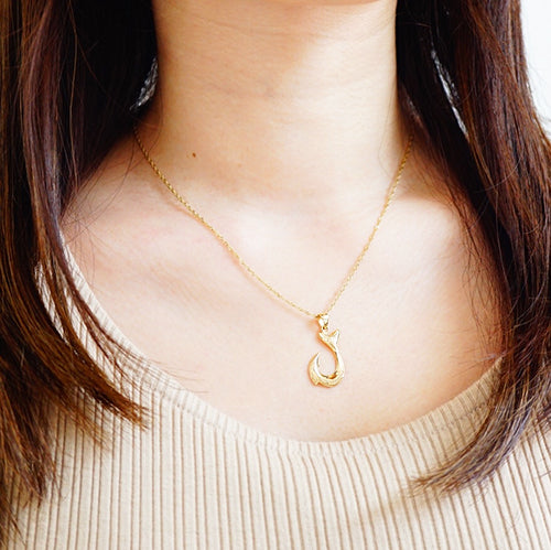 K14 フィッシュフックペンダント 【7-2670】