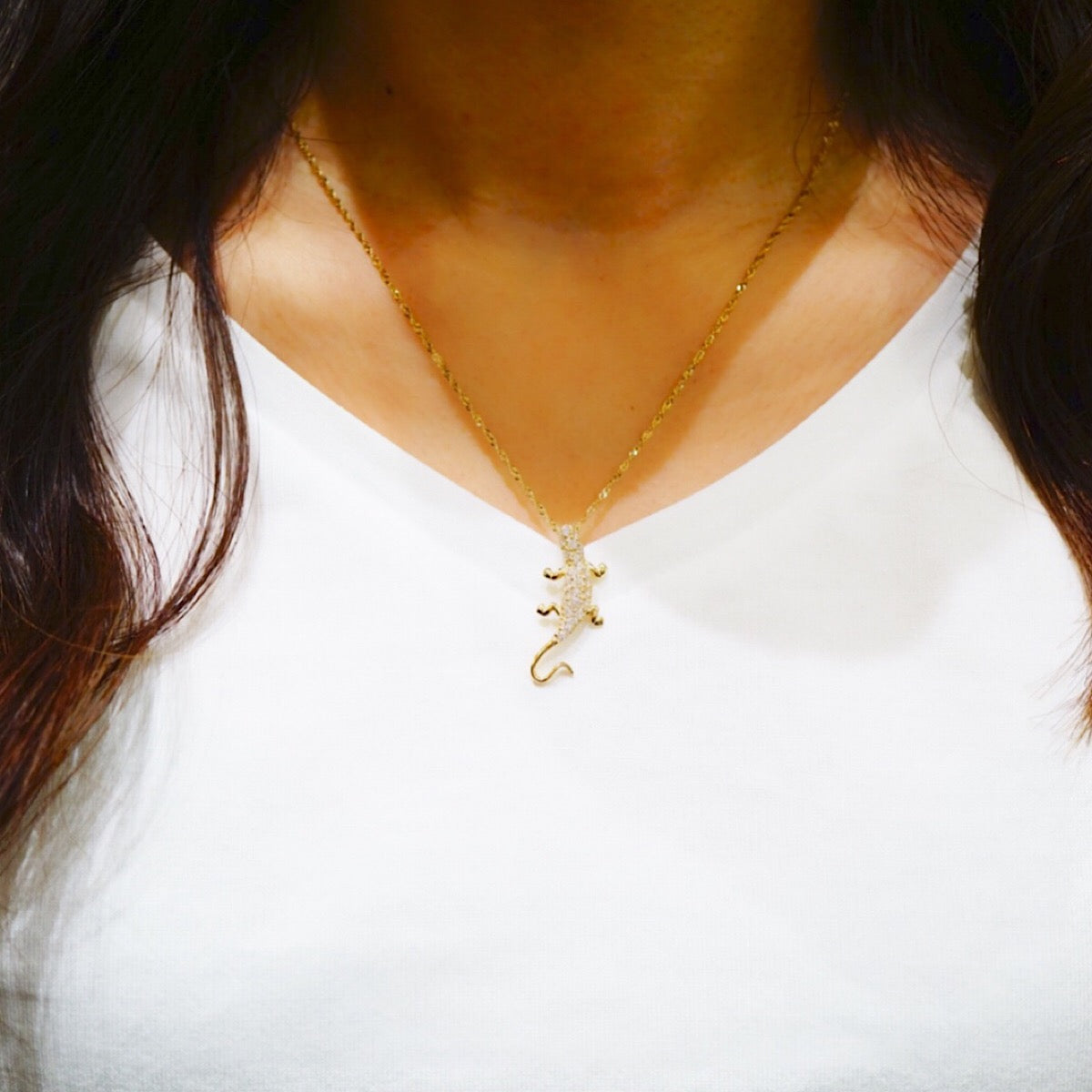 K14 ゲッコーペンダント 【7-2687】