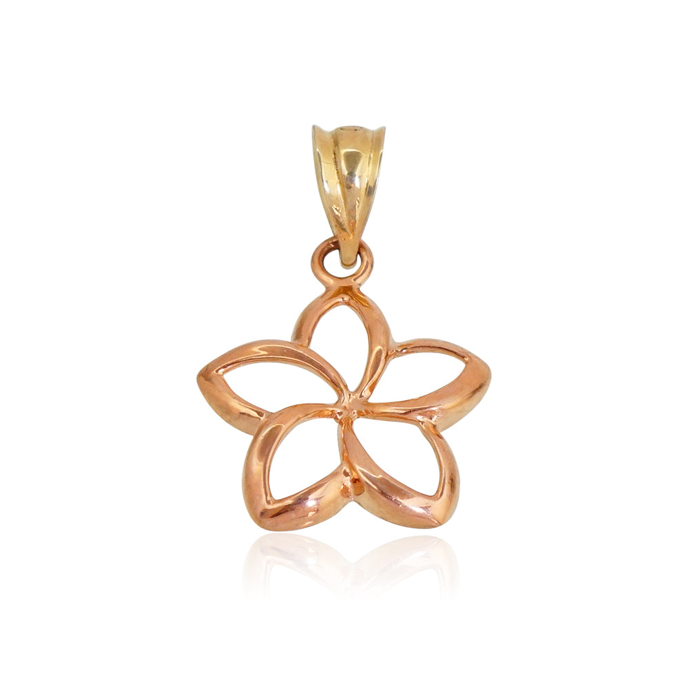 K14 透かしプルメリアペンダント 【7-2977】