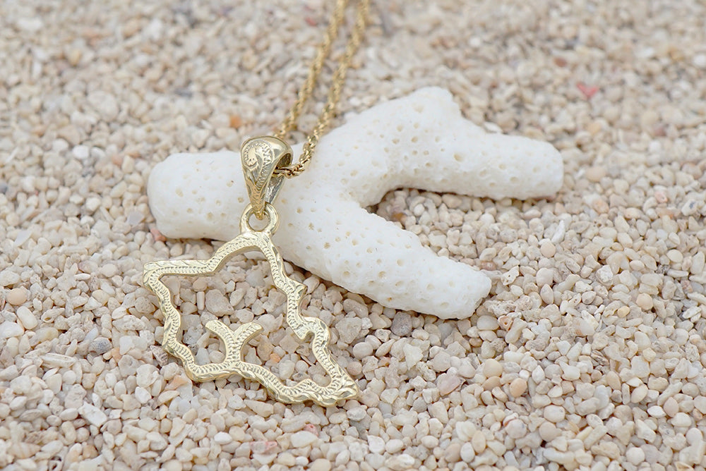 K14 オアフ島アウトラインペンダント 【7-3370】