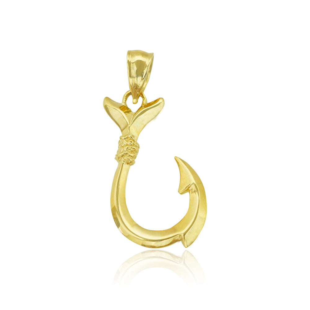 14K フィッシュフックペンダント 【7-3523】
