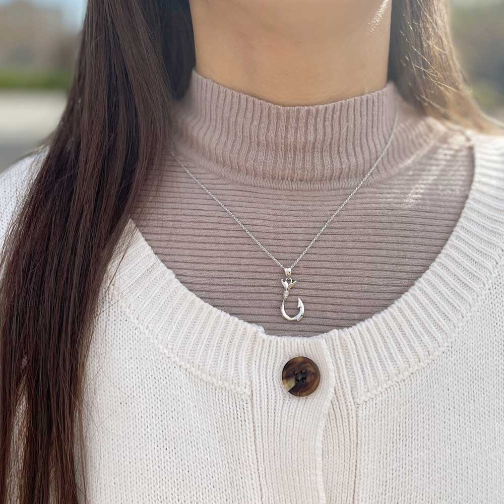 14K フィッシュフックペンダント 【7-3523】