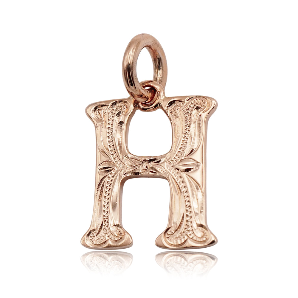 14K スクロールイニシャルペンダント 【7-4148】