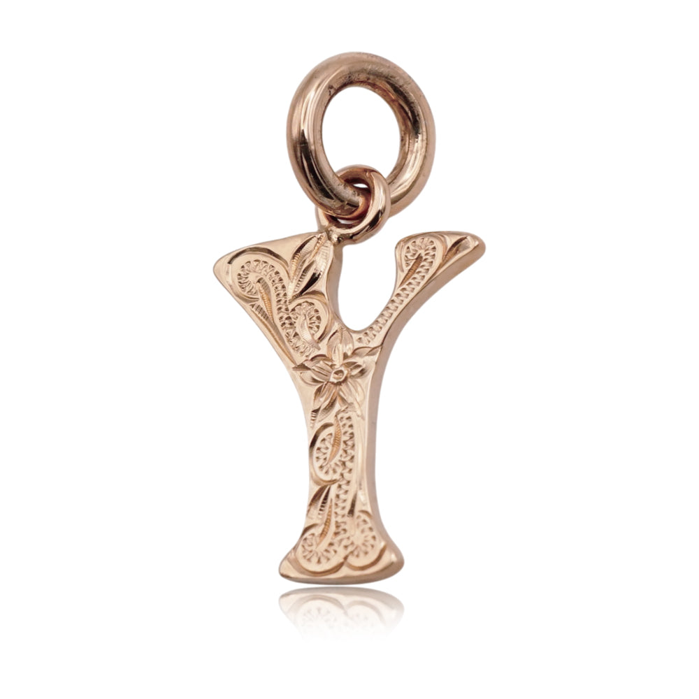 14K スクロールイニシャルペンダント 【7-4148】