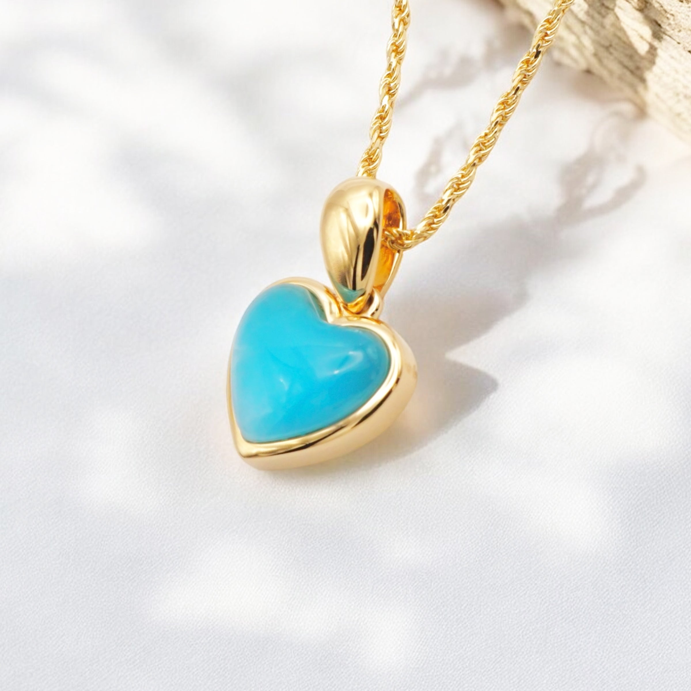 K14ラリマーハートペンダント 【7-4445】