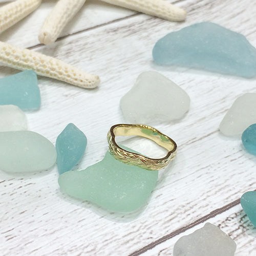 ★納期約1か月~2か月 14Kプルメリアシェイプリング 【8-1719】