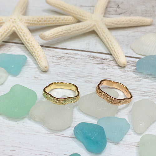 ★納期約1か月~2か月 14Kプルメリアシェイプリング 【8-1719】