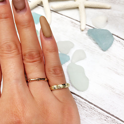 ★納期約1か月~2か月 14Kプルメリアシェイプリング 【8-1719】