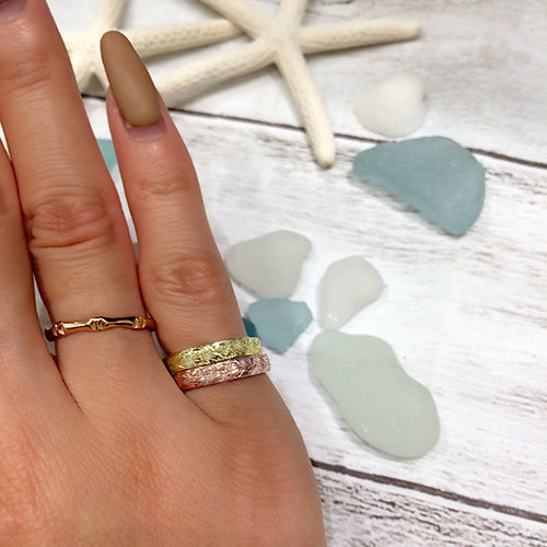 ★納期約1か月~2か月 14Kプルメリアシェイプリング 【8-1719】