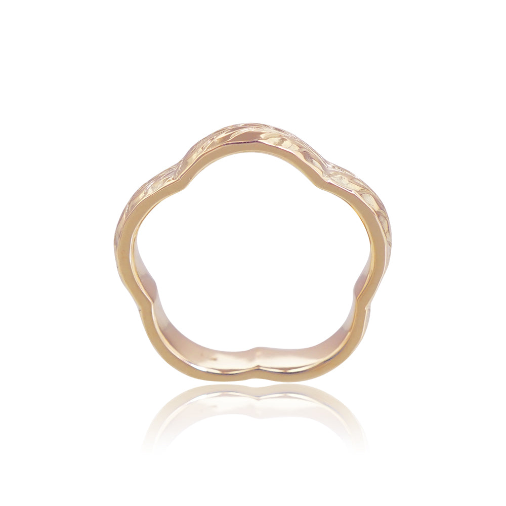 ★納期約1か月~2か月 14Kプルメリアシェイプリング 【8-1719】