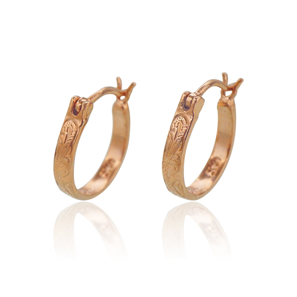 K14 スクロールフープピアス 【9-1091】