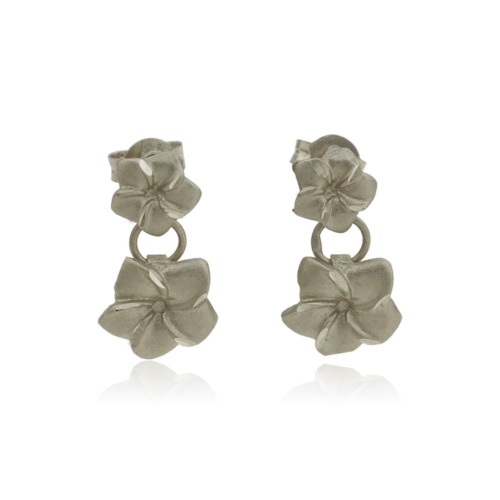 K14 プルメリア2連ピアス 【9-1367】