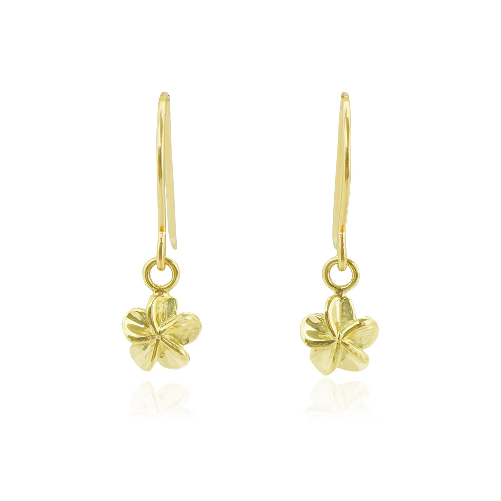 14K ミニプルメリアフックピアス 【9-1459】