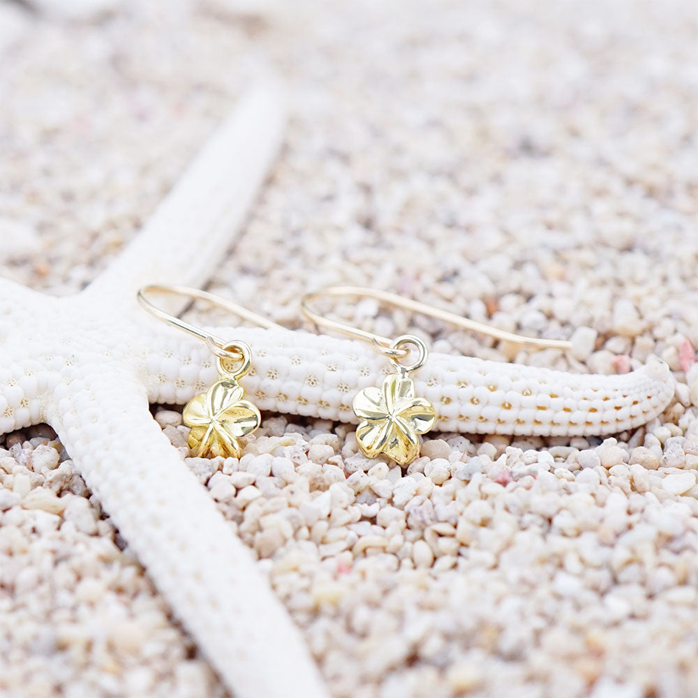 14K ミニプルメリアフックピアス 【9-1459】