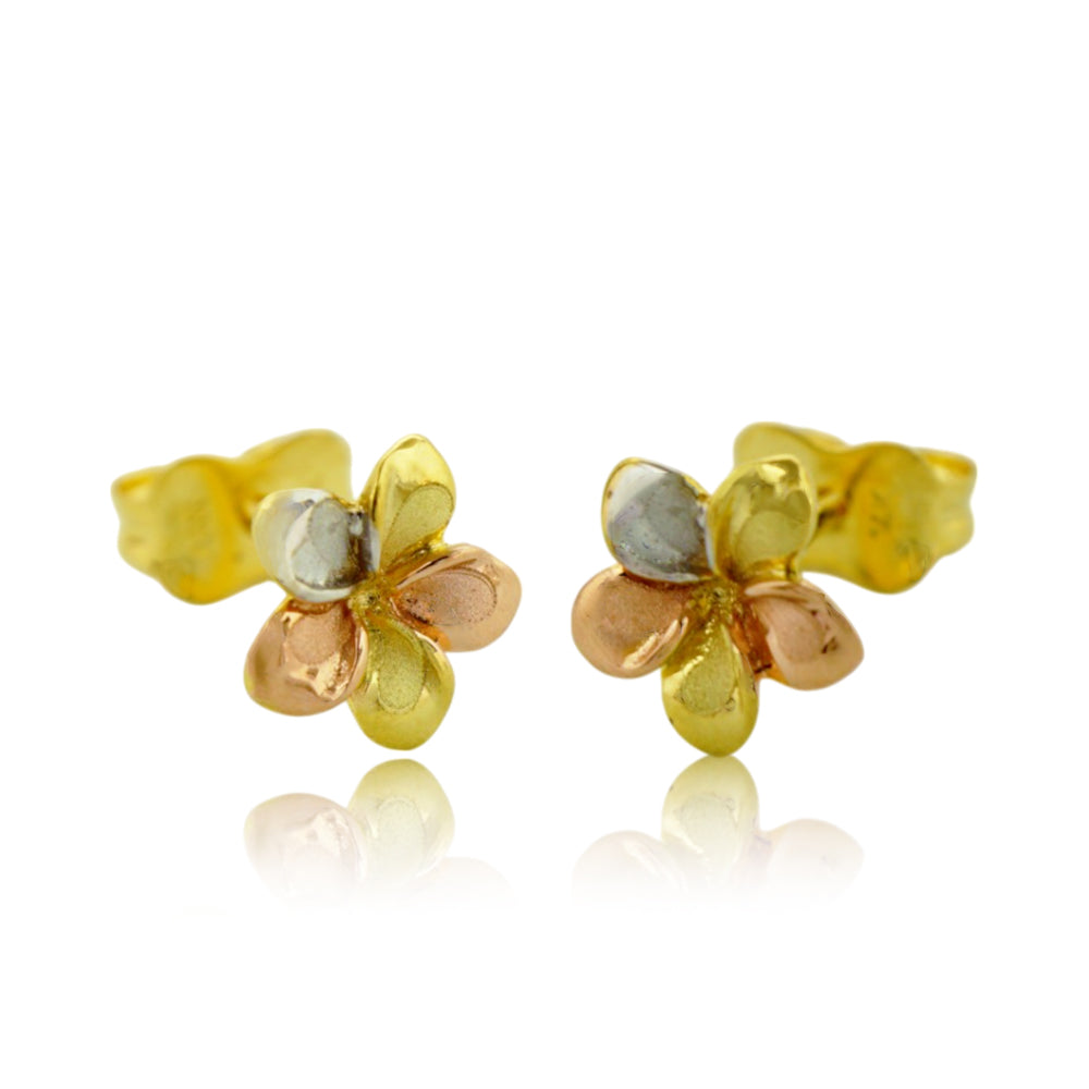 K14 3カラープルメリアピアス 【9-1633】