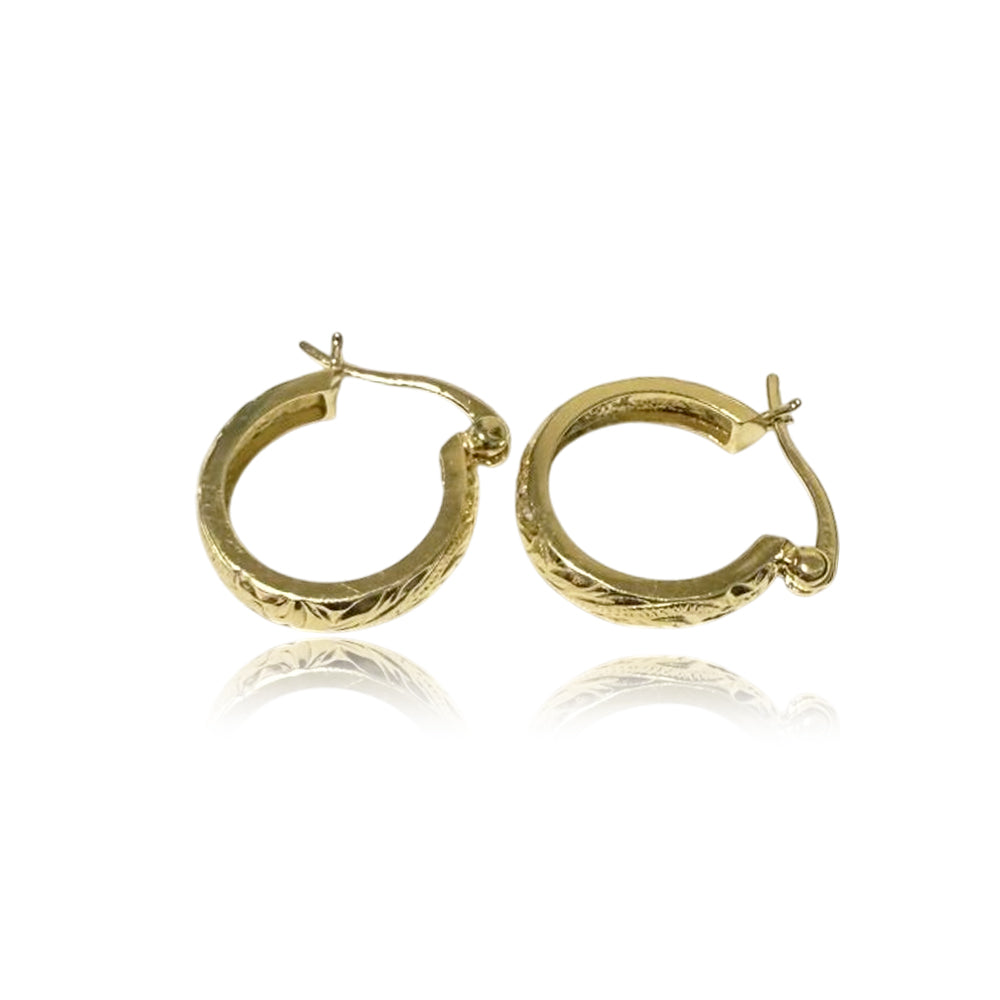 K14 スクロールフープピアス 【9-2043】