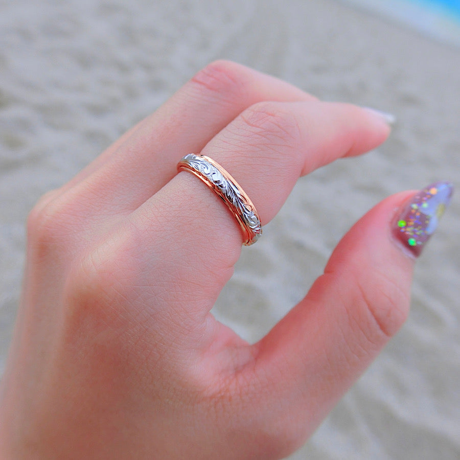 2トーンプリンセスリング【3-2278】