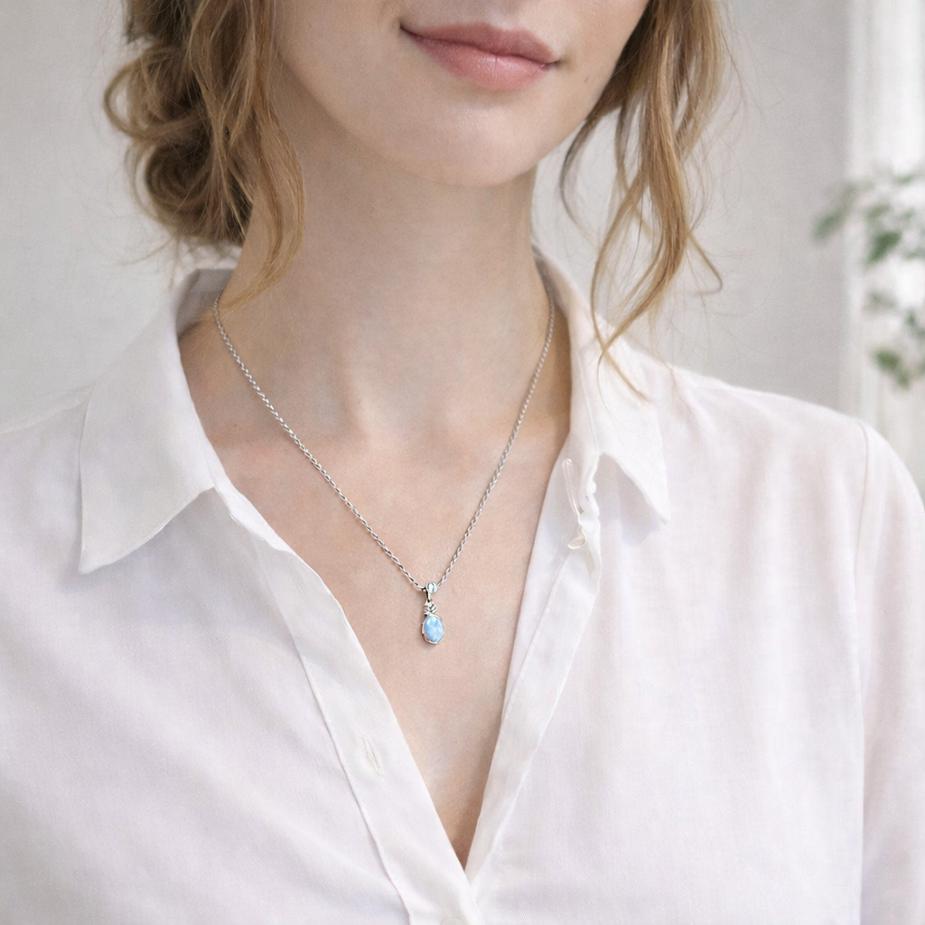 ラリマーパイナップルペンダント 【2-5935】