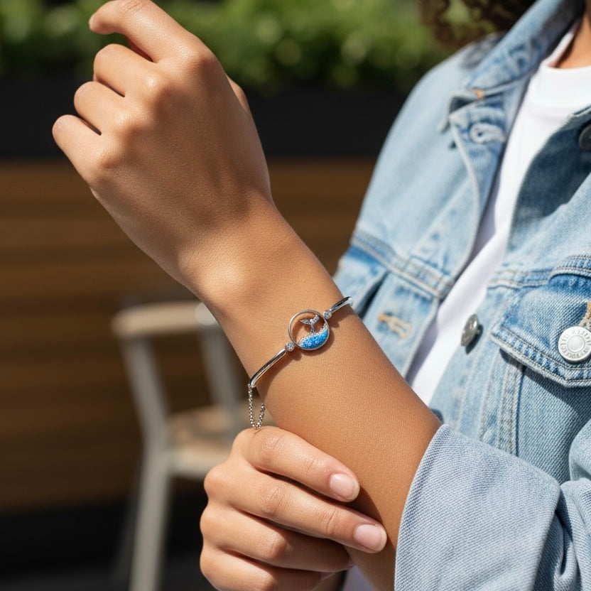 パープルオパール ホエールテールサークルブレスレット 【5-2023】