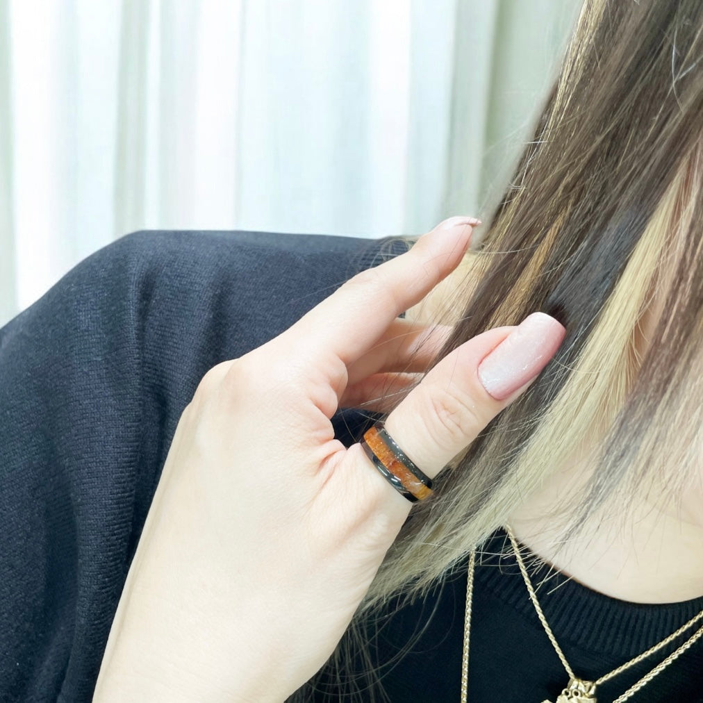 コアウッドブラックタングステンリング 【3-6887】