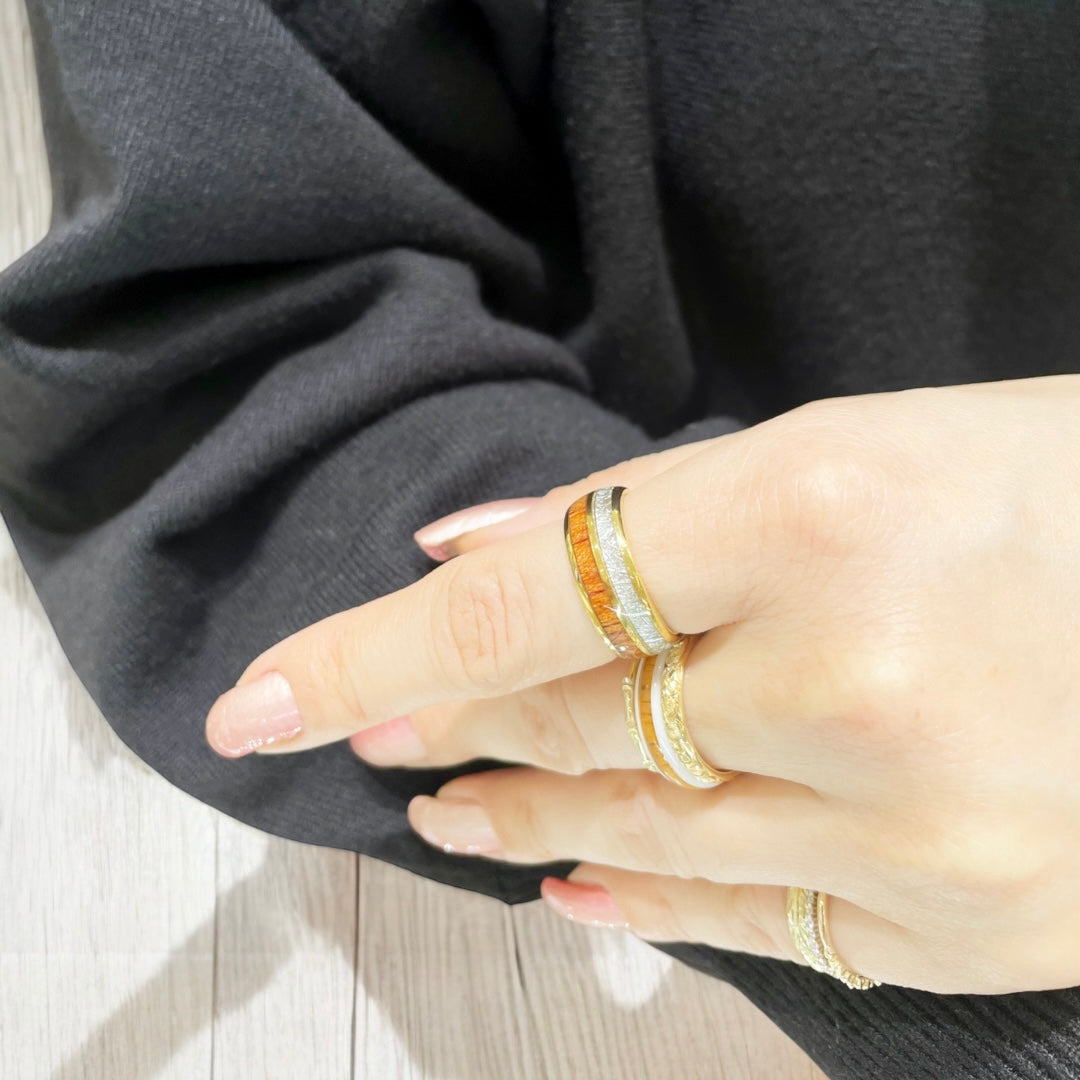 コアウッド&メテオライトリング 【3-6931】