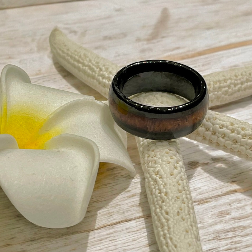 コアウッドブラックタングステンリング 【3-6887】