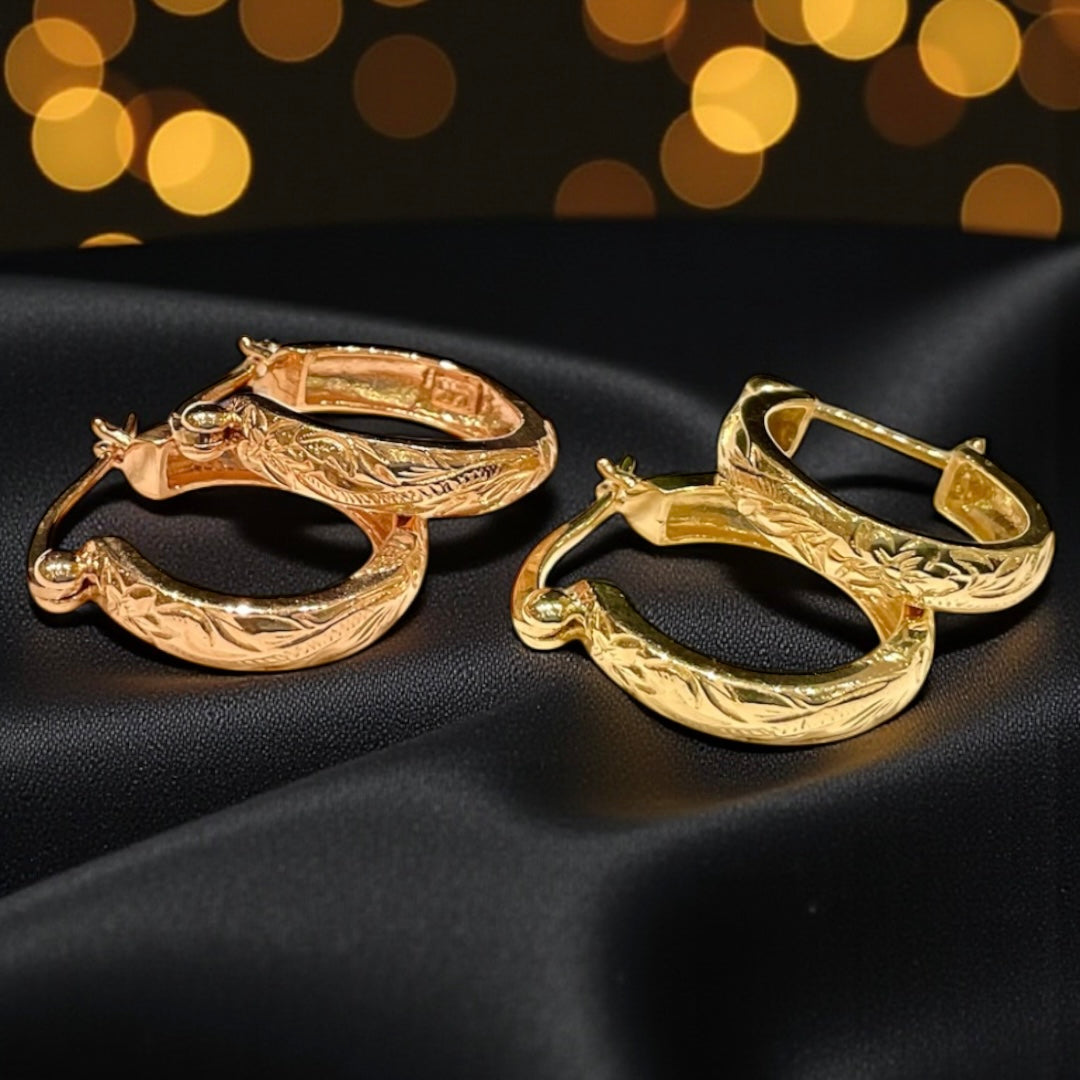 K14 スクロールフープピアス 【9-2043】