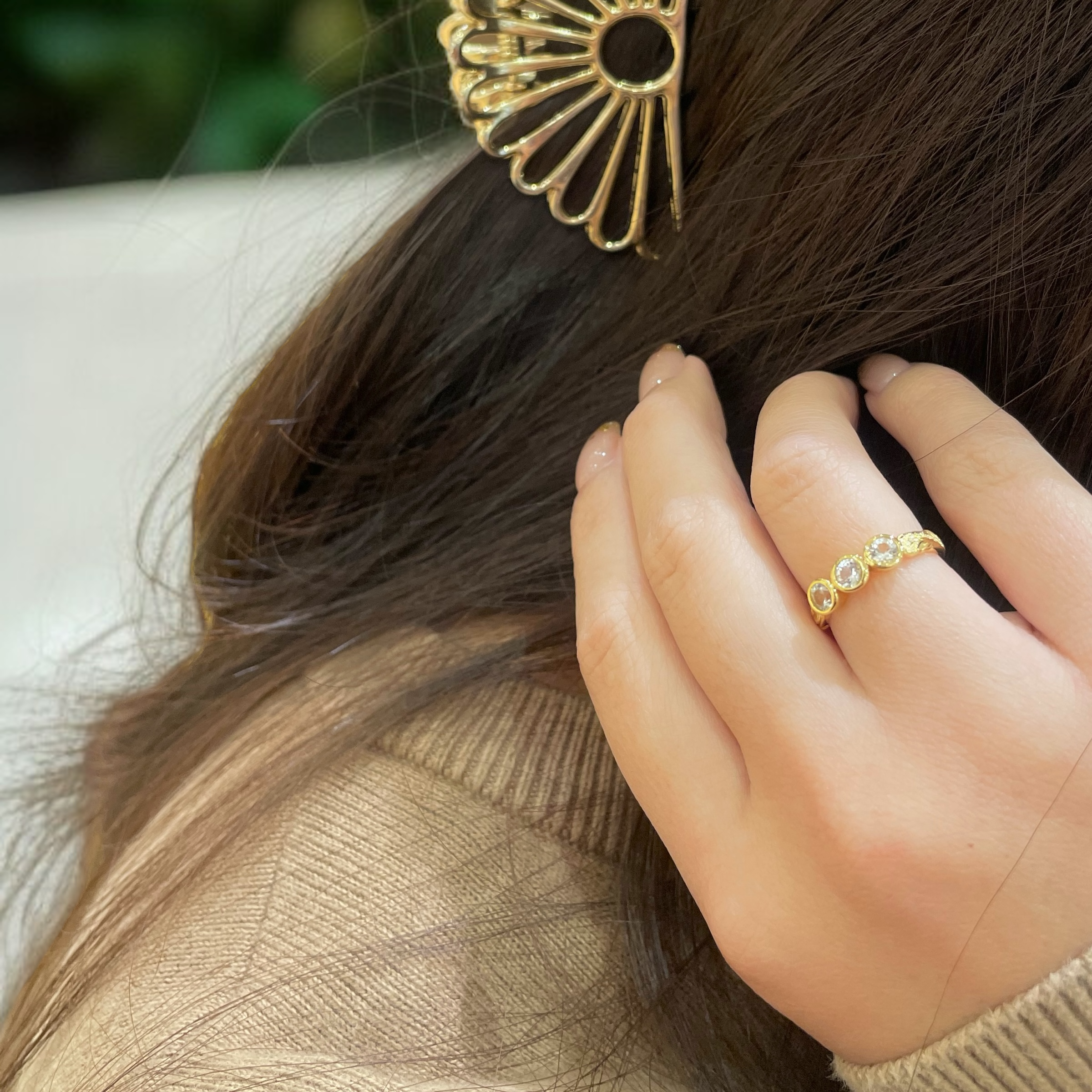 スクロールトリプルCZトゥリング 【3-6993】