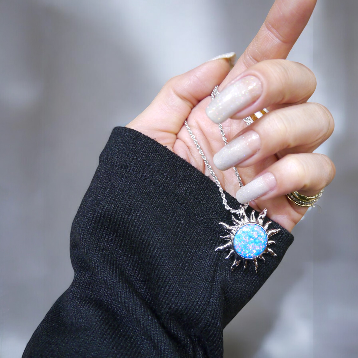 パープルオパール太陽(La)ペンダント 【2-5393】