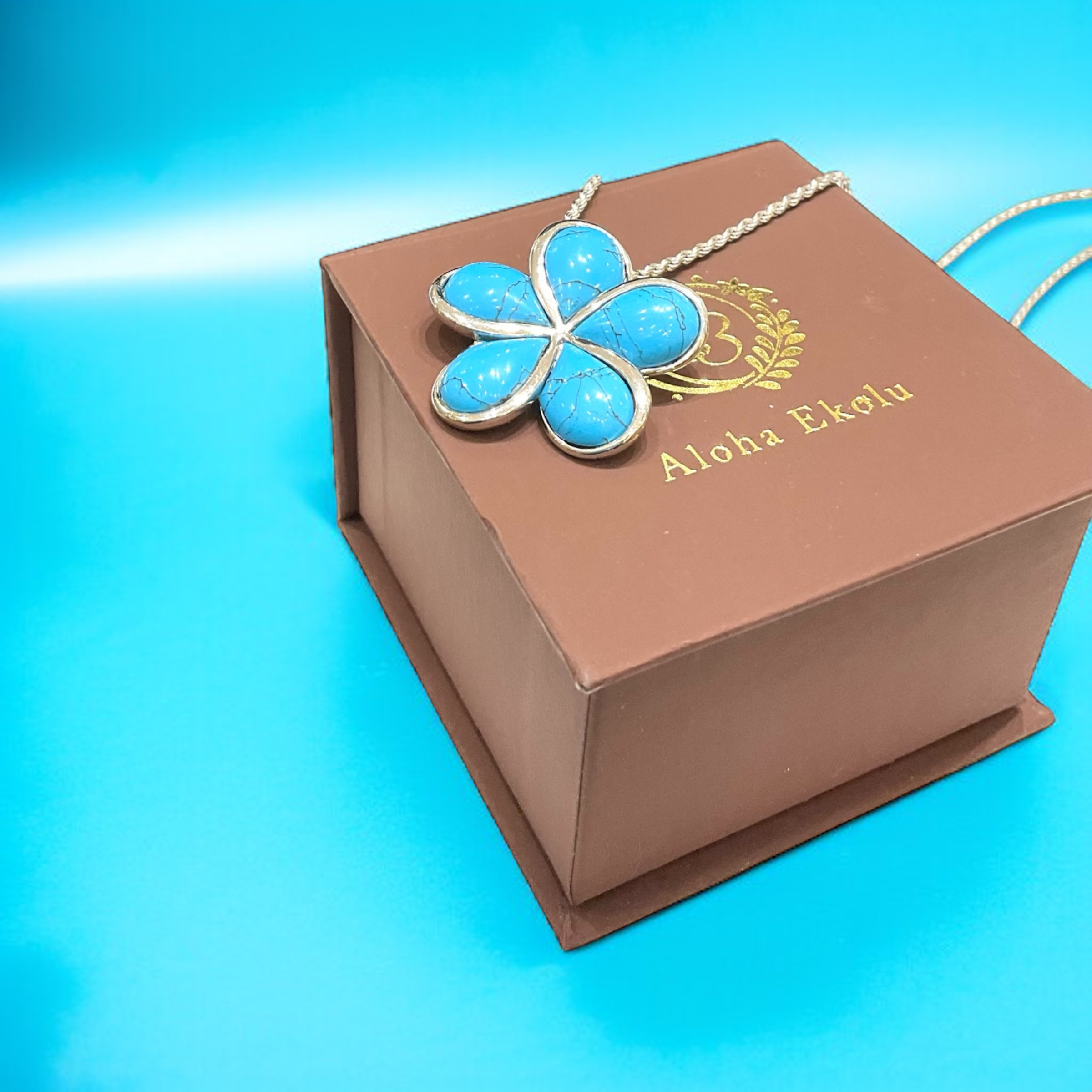 ターコイズプルメリアペンダント 【2-3399】