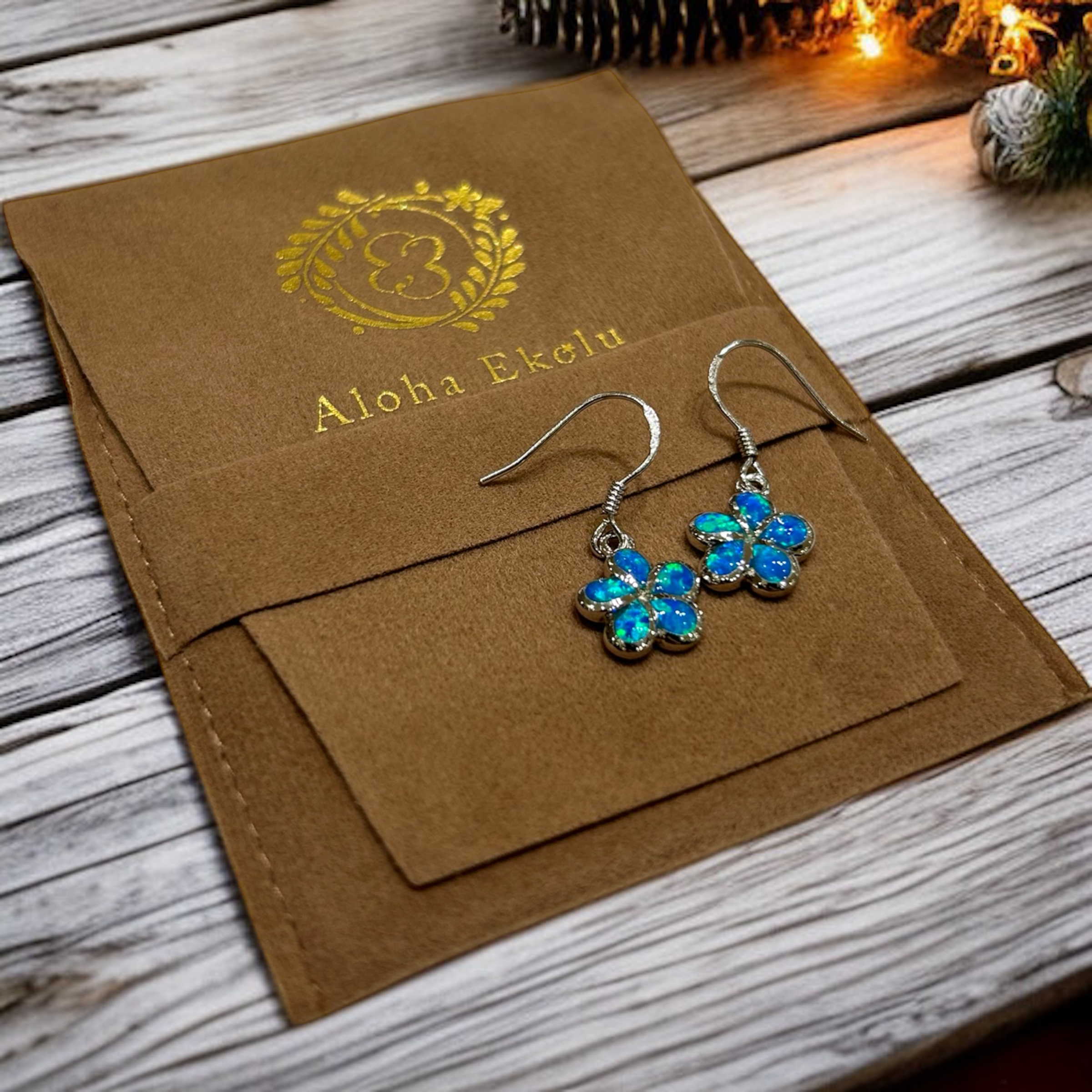 オパールプルメリアピアス 【4-1119】