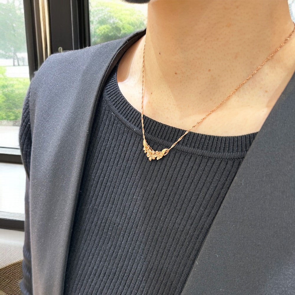 K14プルメリア3連ペンダント 【7-1369】