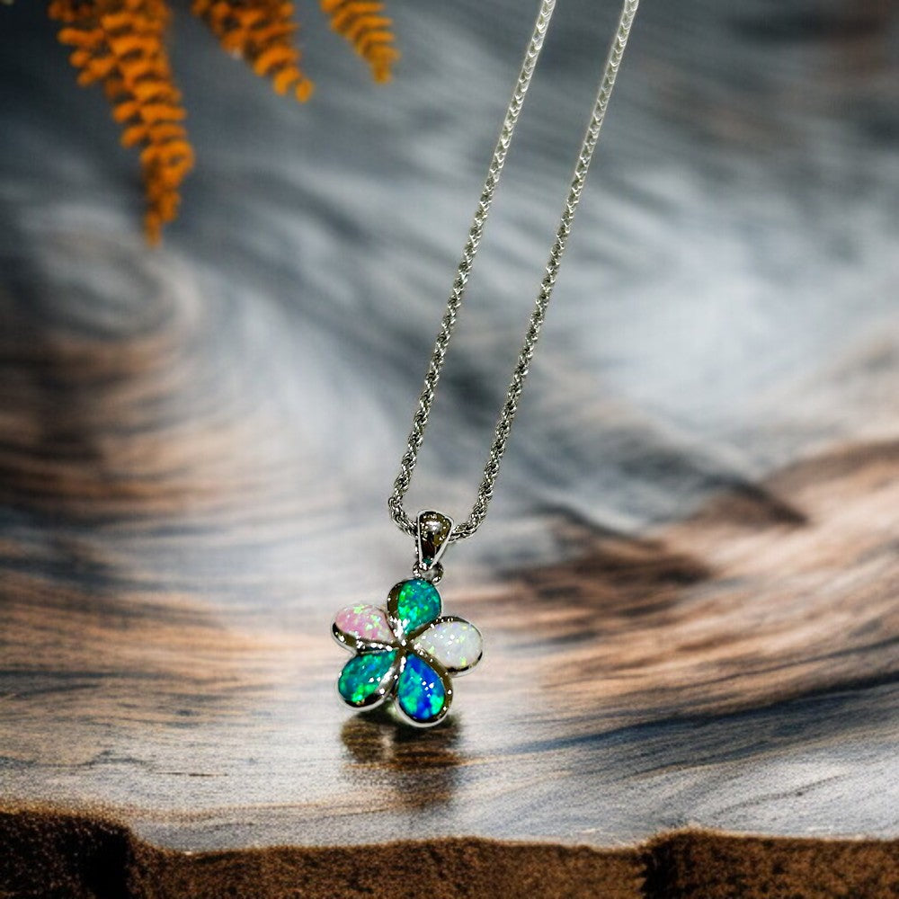 MIX オパールプルメリアペンダント 【2-2057】