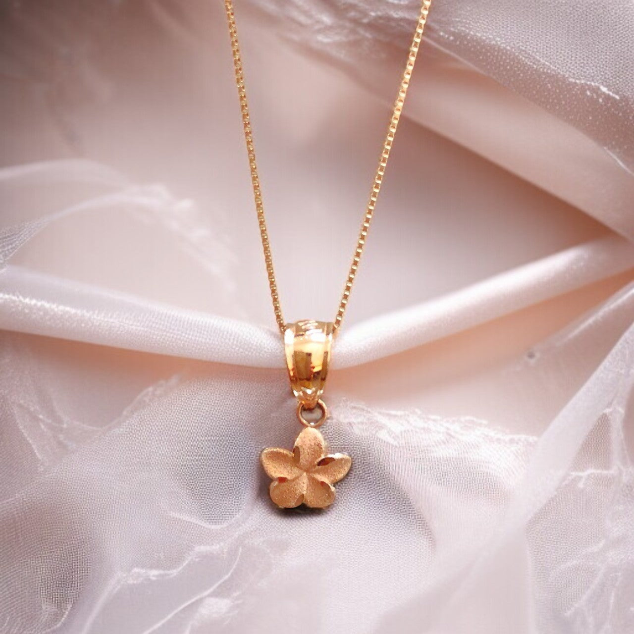 K14 ミニプルメリアペンダント 【7-0034】