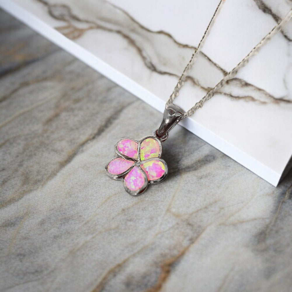 オパールミニプルメリアペンダント 【2-0466】