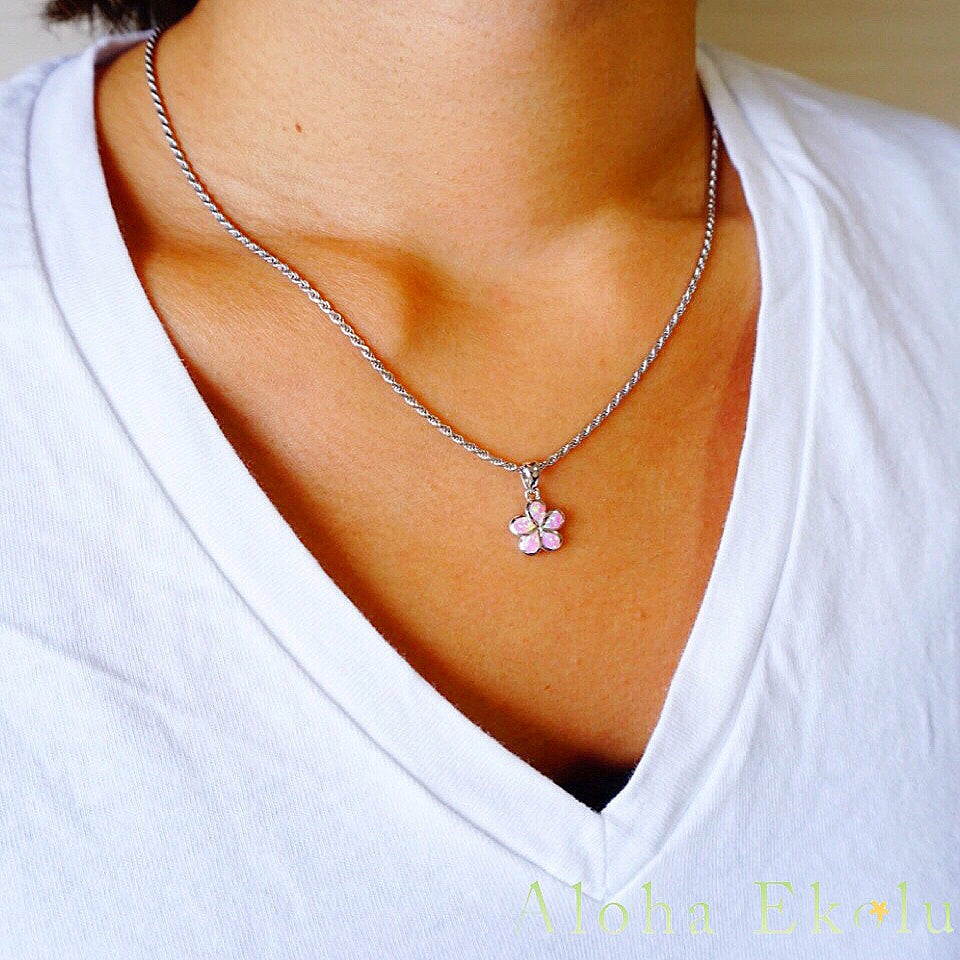 オパールミニプルメリアペンダント 【2-0466】