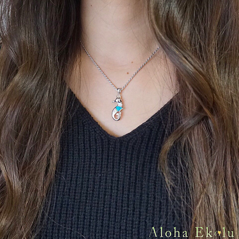 Mixオパールシーホースペンダント 【2-3559】