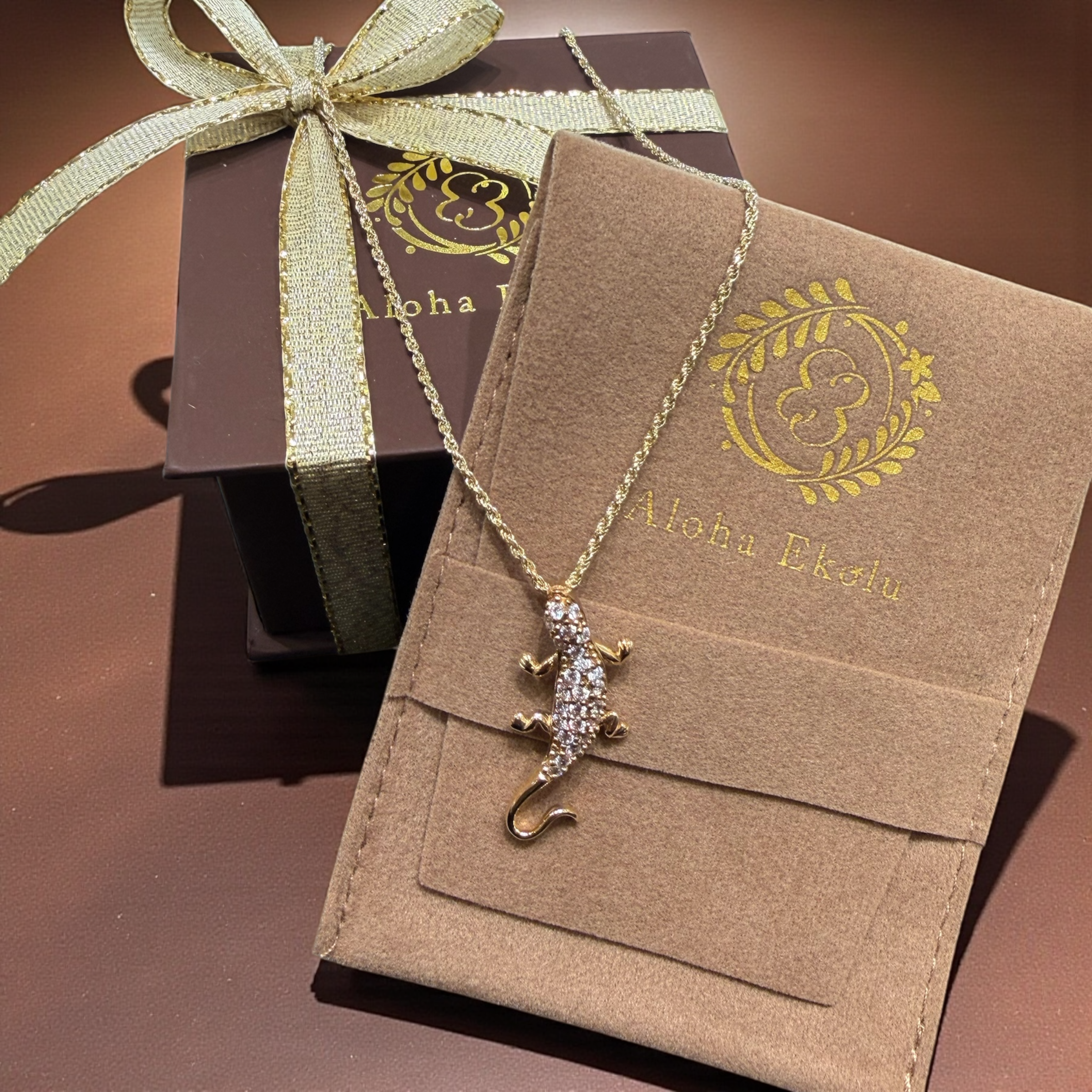 K14 ゲッコーペンダント 【7-2687】