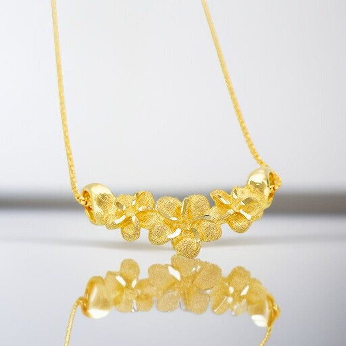 K14プルメリア3連ペンダント 【7-1369】