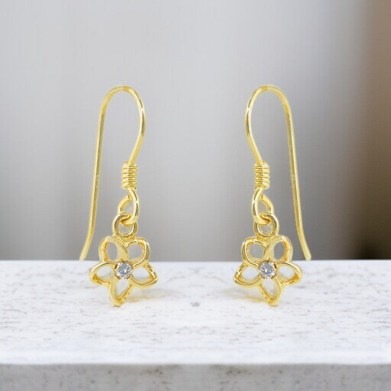 K14透かしプルメリアピアス 【9-1268】