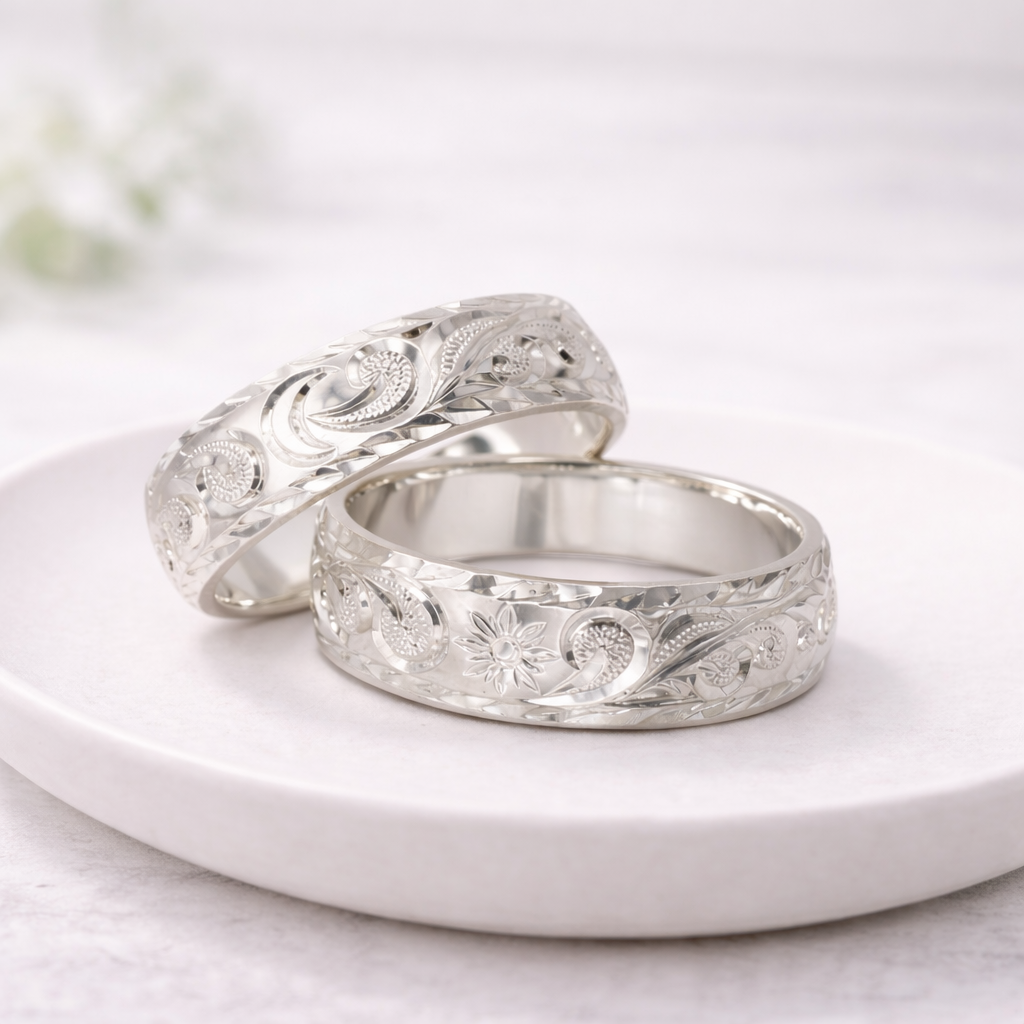 手彫り7mm La to Mahinaリング 【3-7679】